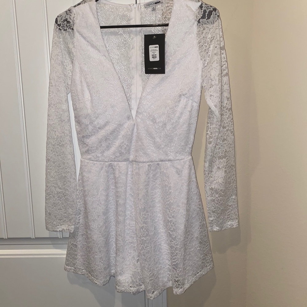 NWT White lace romper